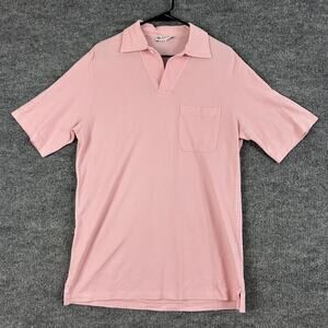 Loro Piana Shirt Mens Medium Polo Pique Pink Cotton Knit Quiet Luxury Preppy